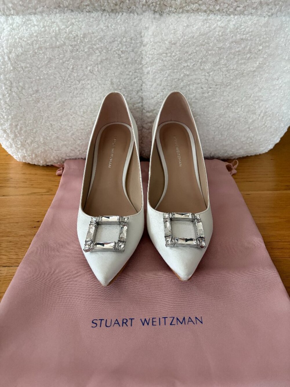 Stuart Weitzman Bridal White Ivory Hells June 75 Pump Size 7